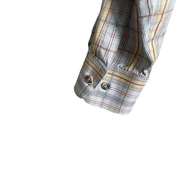 Ariat Men Shirt XL Blue Plaid Long Sleeve Button Down Pocket Workwear Office - Picture 5 of 13